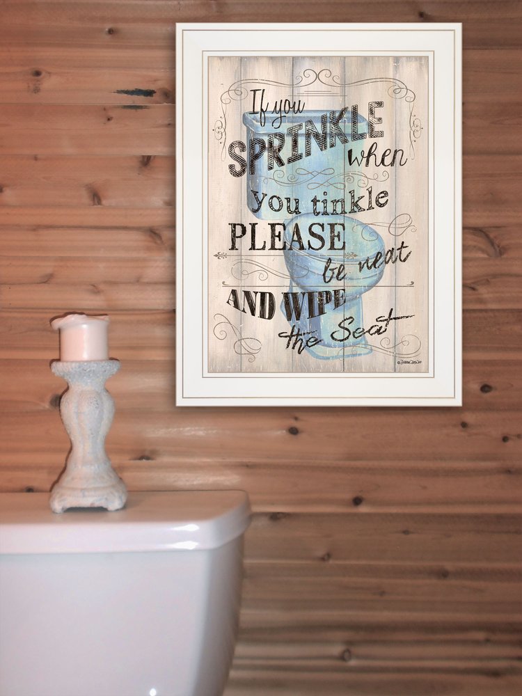 Bathroom Humor 5 White Framed Print Bathroom Wall Art