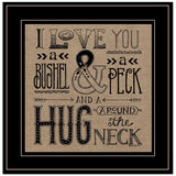 Hugs Around the Neck 2 Black Framed Print Wall Art