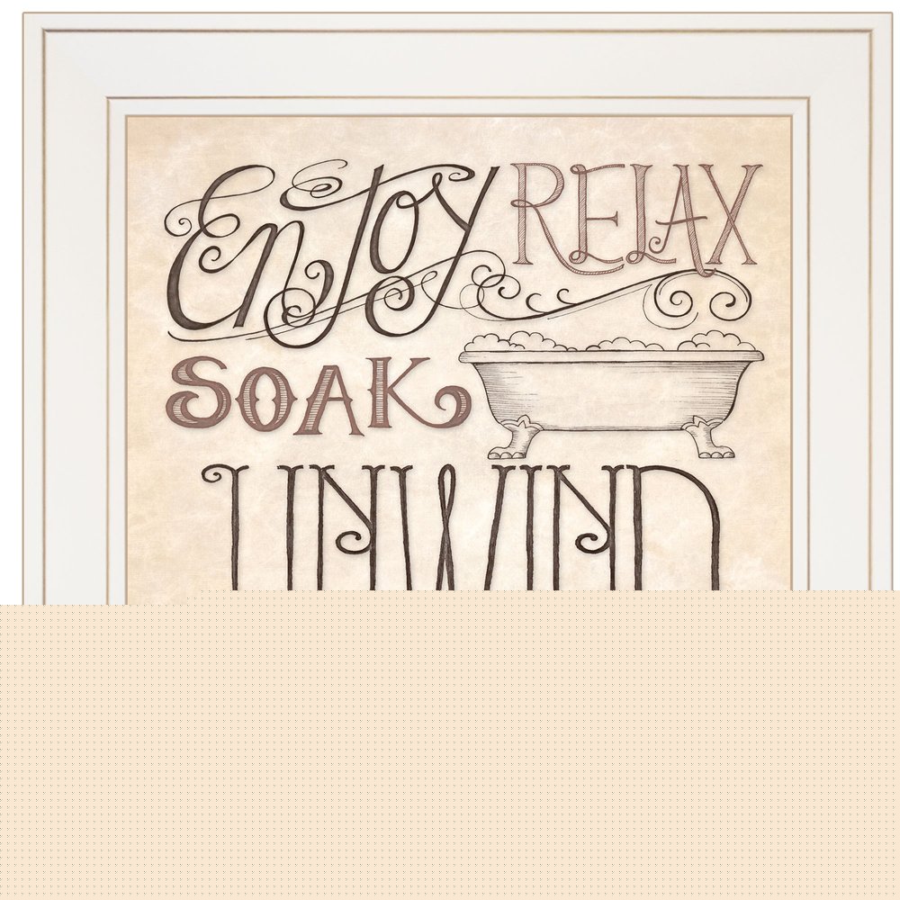 Soak and Relax 2 White Framed Print Bathroom Wall Art