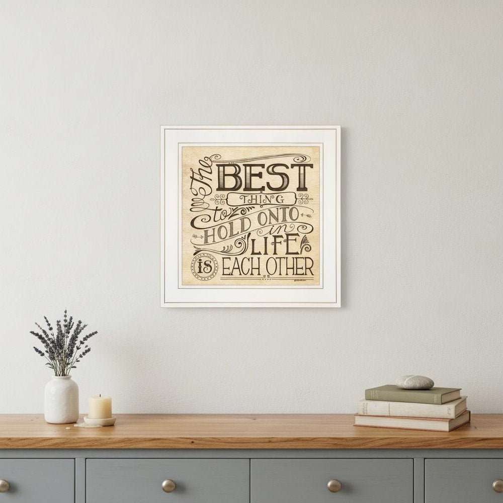 Each Other 2 White Framed Print Wall Art