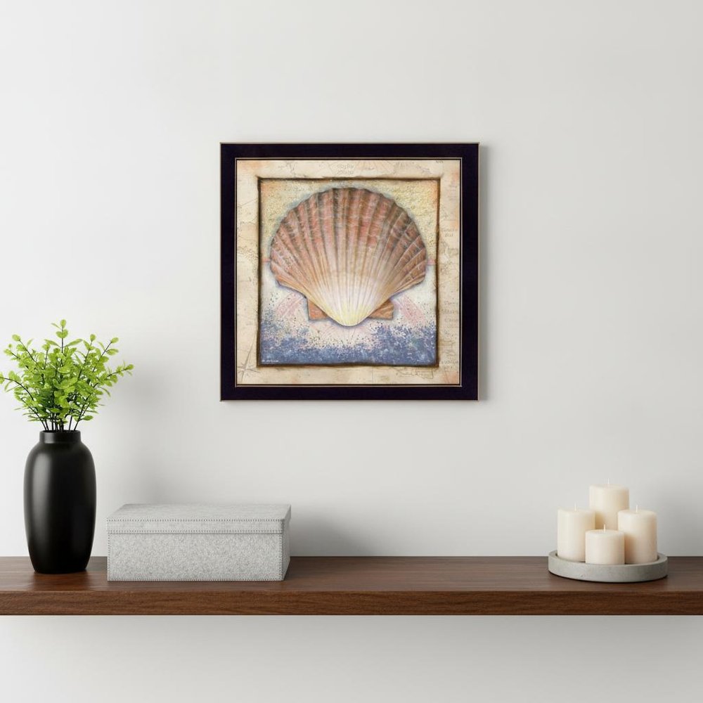 Shell Black Framed Print Wall Art