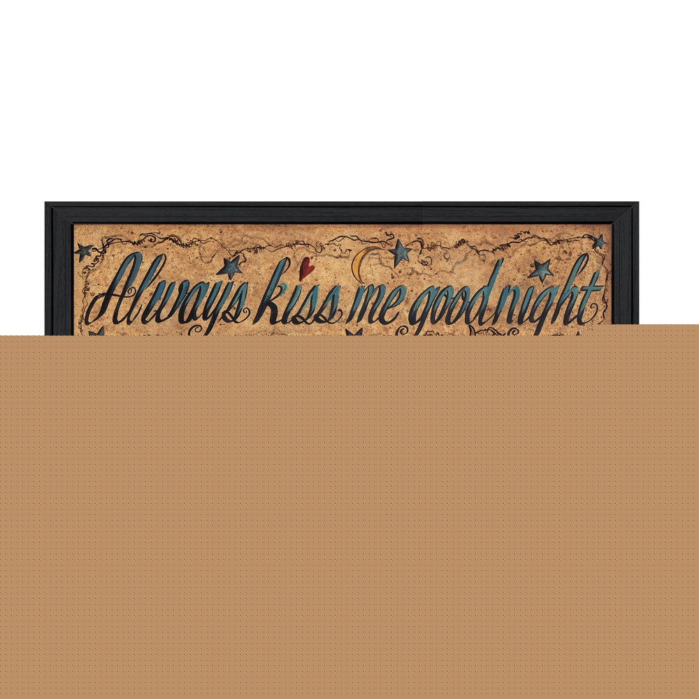 Always Kiss Me Goodnight 1 Black Framed Print Wall Art