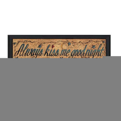 Always Kiss Me Goodnight 1 Black Framed Print Wall Art