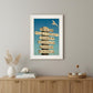 Beach Directional White Framed Print Wall Art