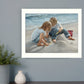 Sand Castle Builders 1 White Framed Print Wall Art
