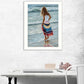 The Striped Skirt White Framed Print Wall Art