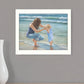 Playing in the Water White Framed Print Wall Art