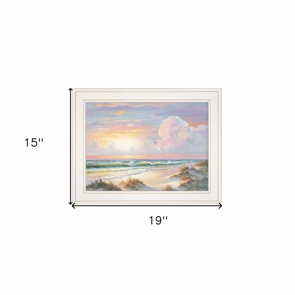 Golden Sunset on Crystal Cove 1 White Framed Print Wall Art