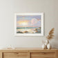 Golden Sunset on Crystal Cove 1 White Framed Print Wall Art