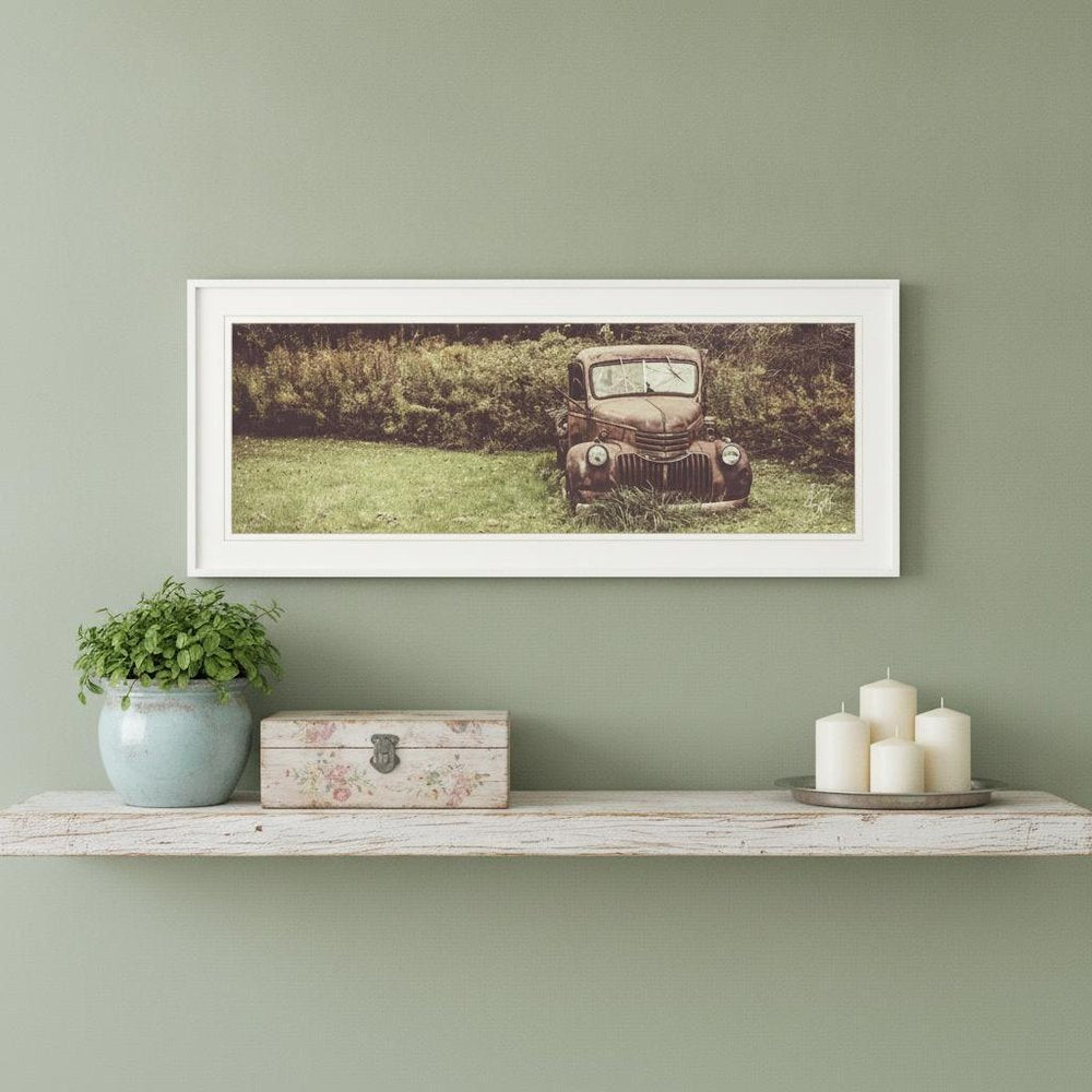Rusty Clearing 1 White Framed Print Wall Art