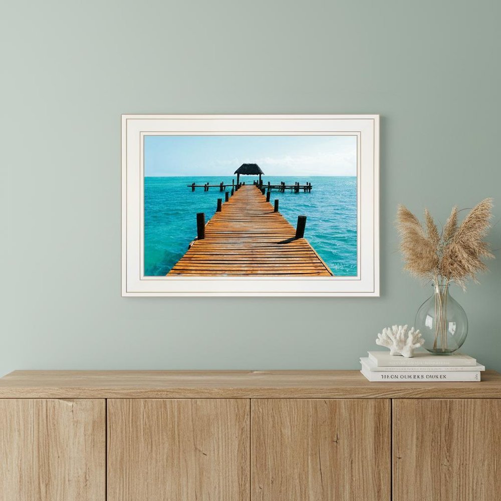 Pier White Framed Print Wall Art