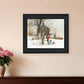 The Joy of Snow 1 Black Framed Print Wall Art