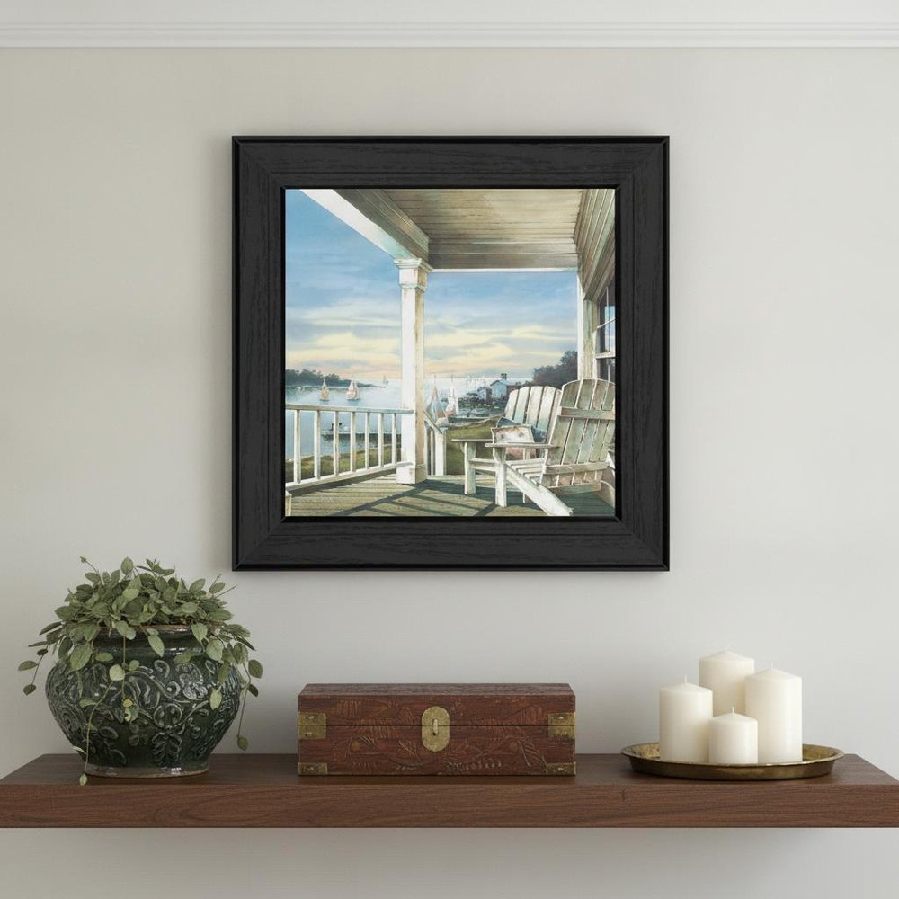 Front Porch Coastal Sunset Black Framed Print Wall Art