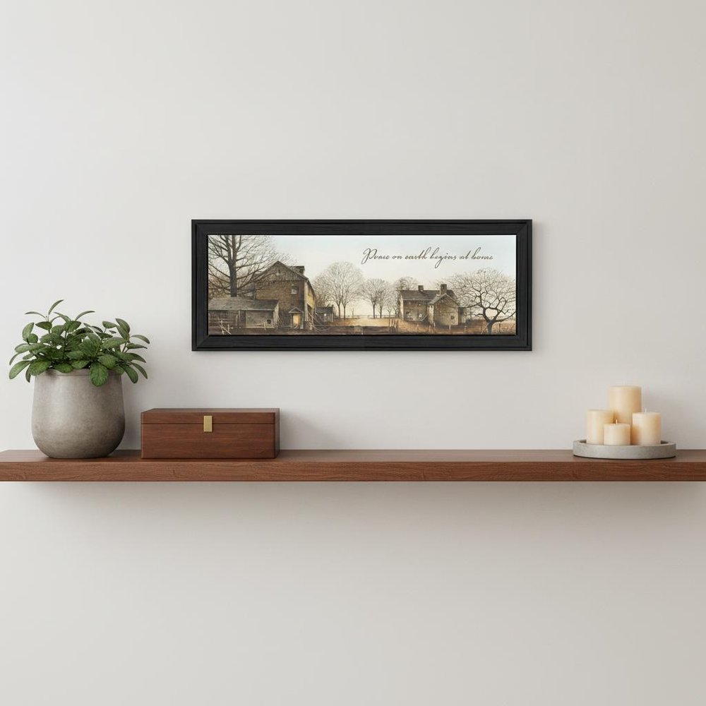 Peace On Earth 1 Black Framed Print Wall Art