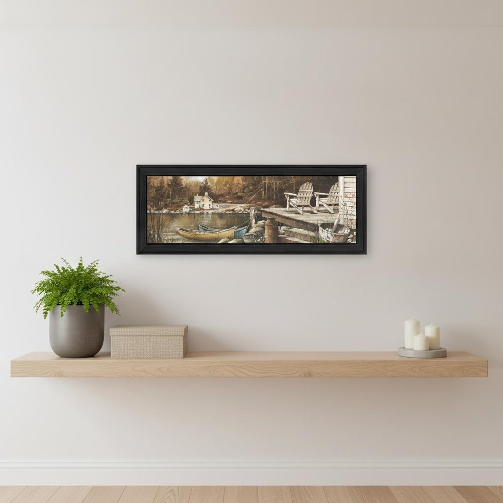 Lounging Black Framed Print Wall Art