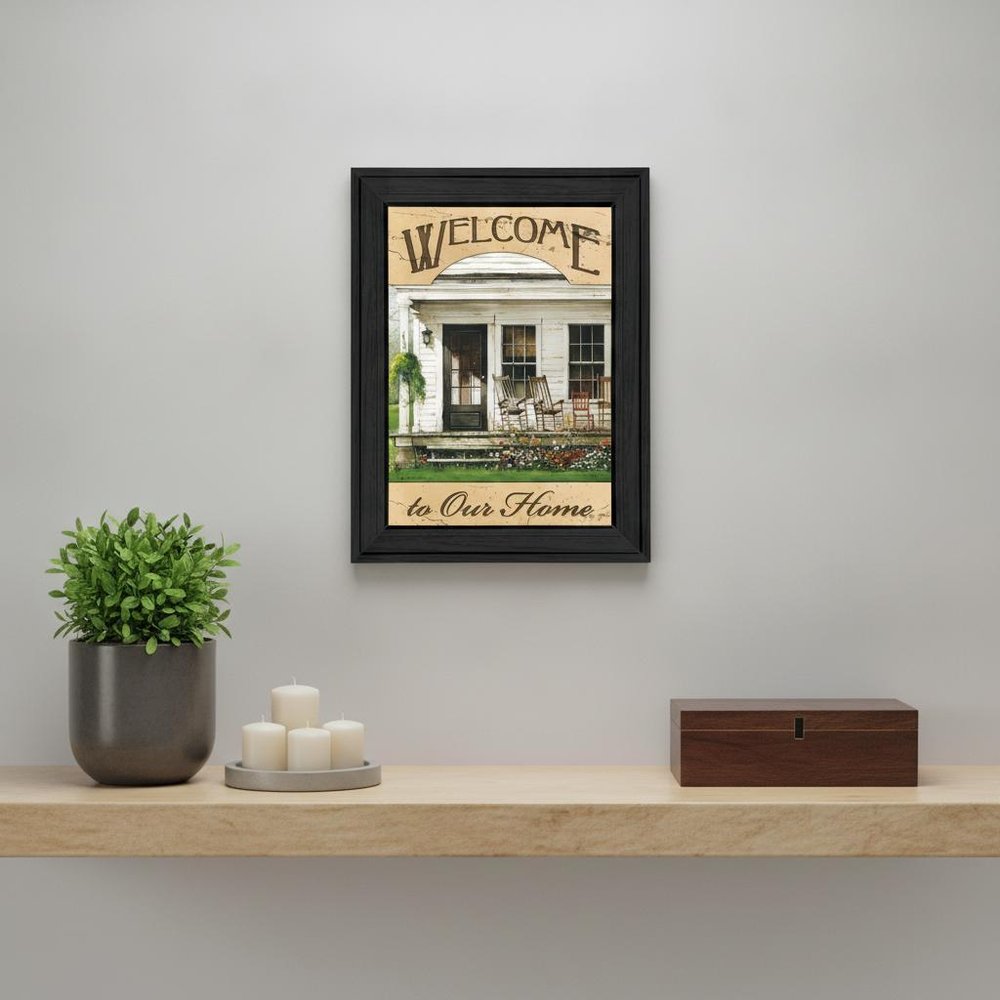 Welcome to Our Home 1 Black Framed Print Wall Art