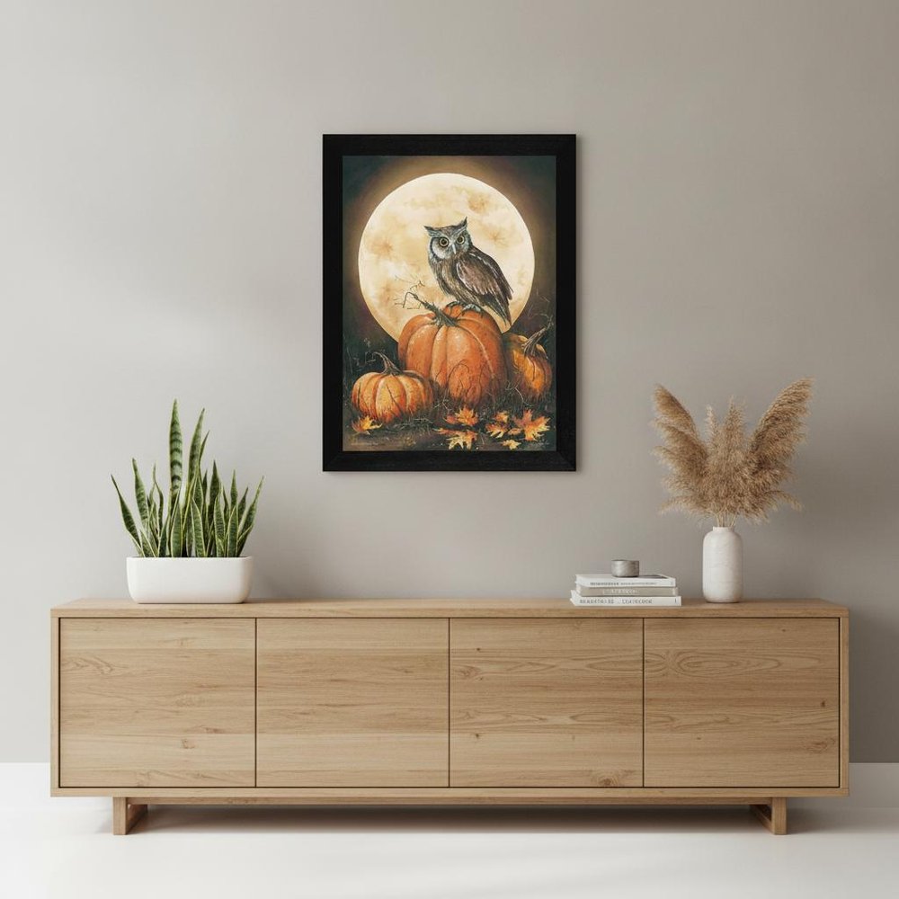 In the Pumpkin Patch Black Framed Print Wall Art
