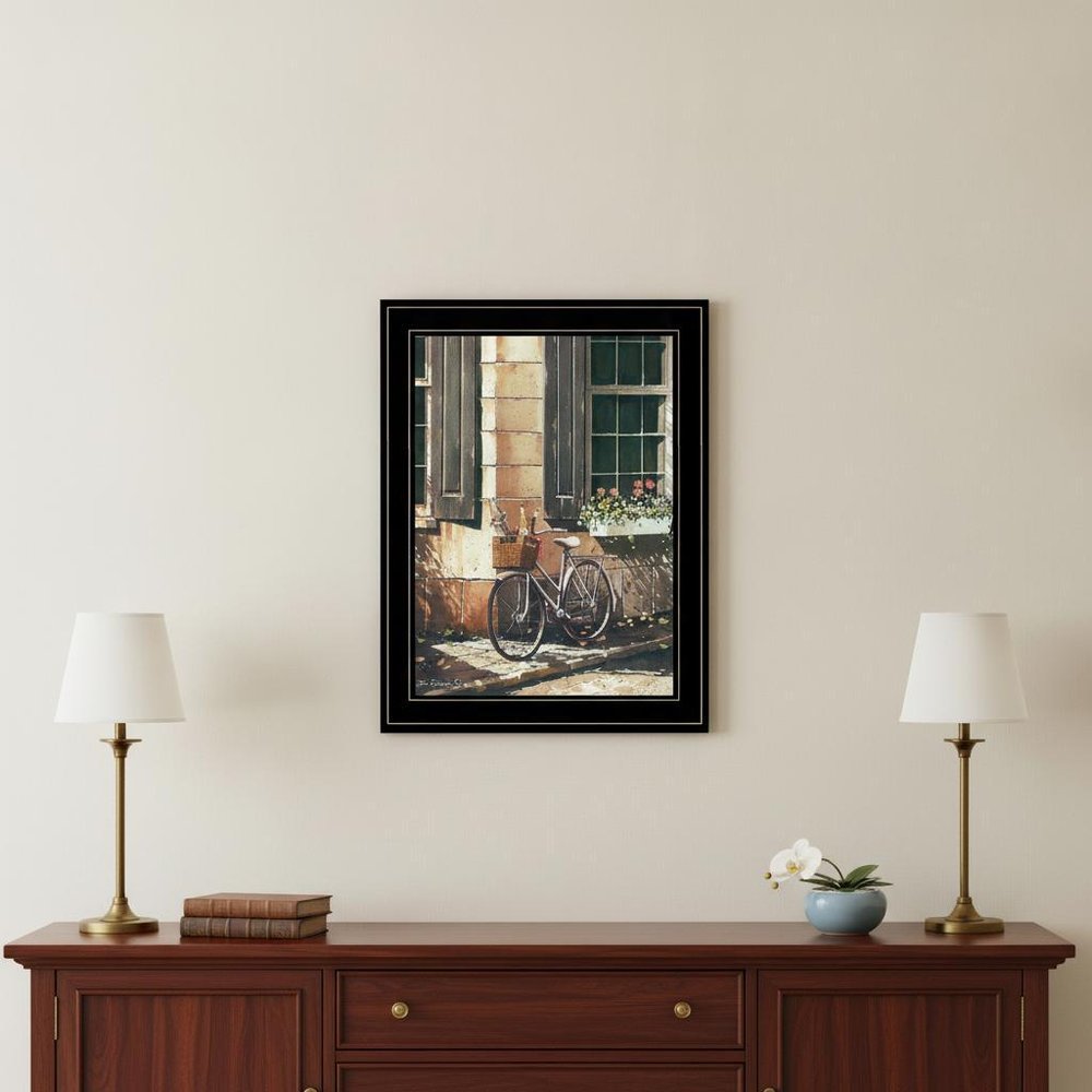 Picnic Getaway 2 Black Framed Print Wall Art