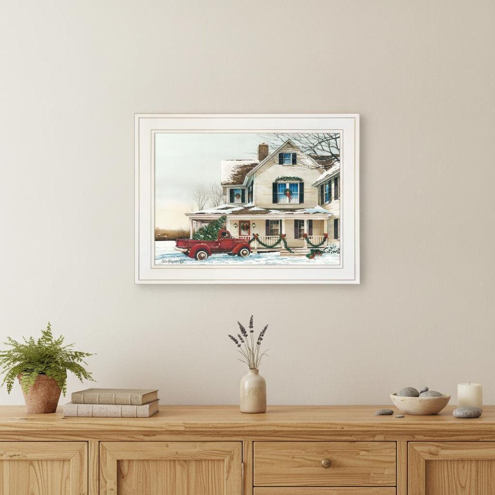 Preparing for Christmas 1 White Framed Print Wall Art