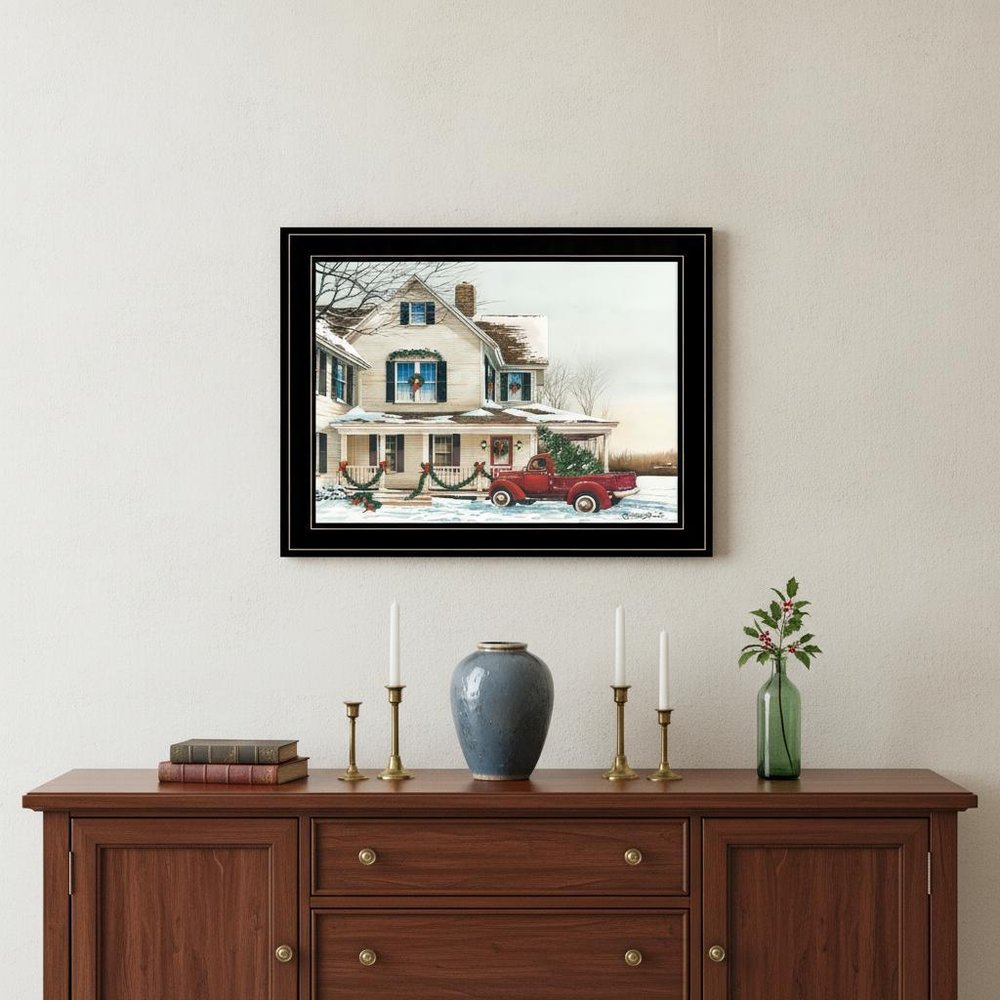 Preparing for Christmas 2 Black Framed Print Wall Art