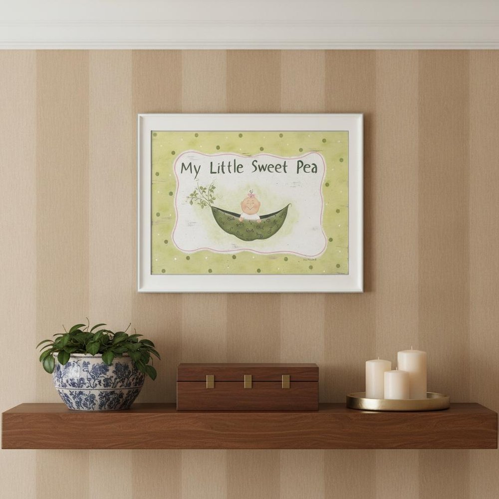 My Little Sweet Pea White Framed Print Wall Art