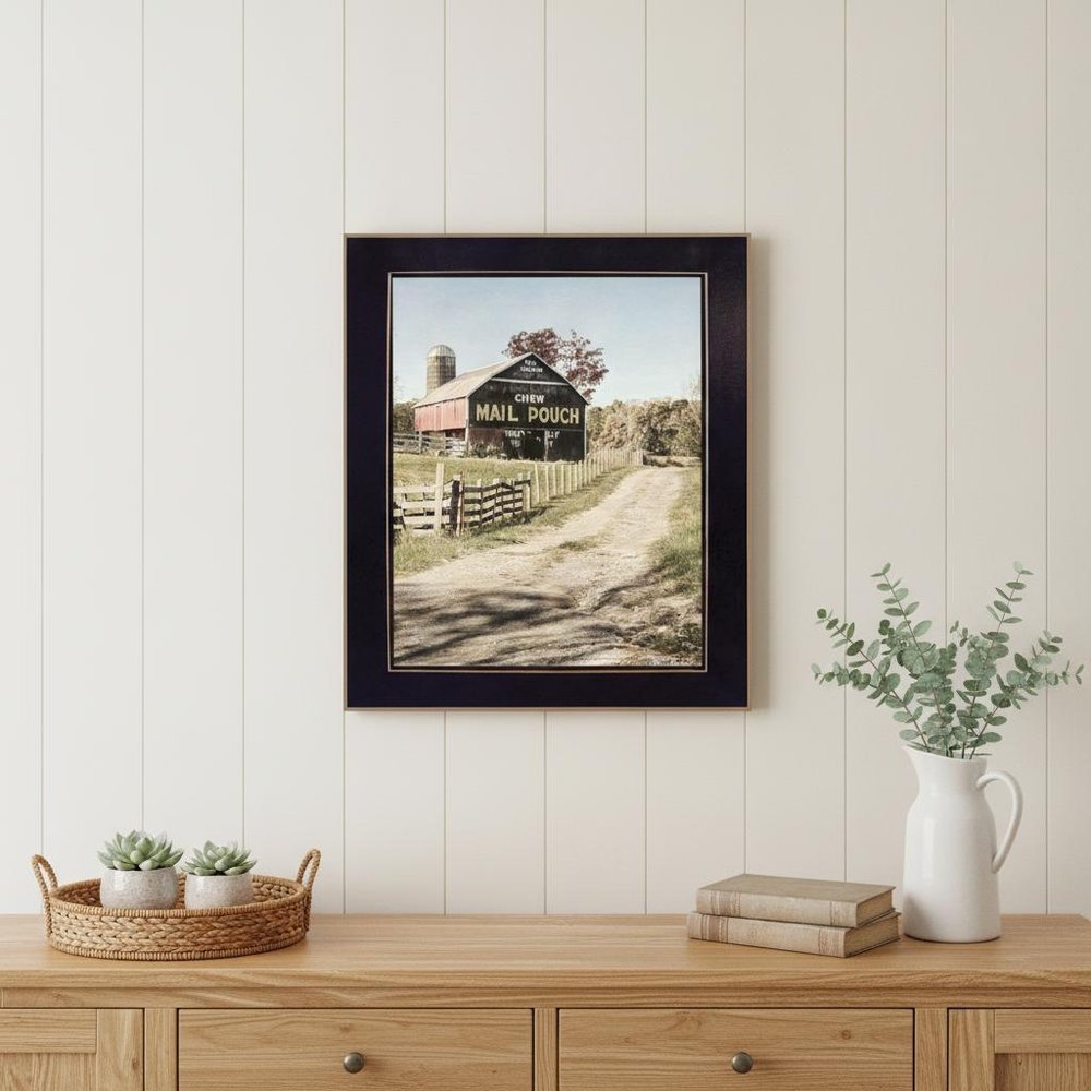 Mail Pouch Barn 2 Black Framed Print Wall Art