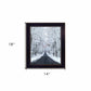 All Roads lead Home winter lane Black Framed Print Wall Art