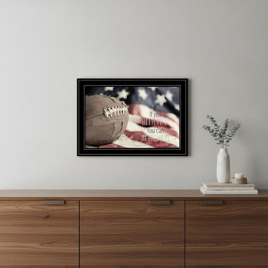 Football Believe It 2 Black Framed Print Wall Art