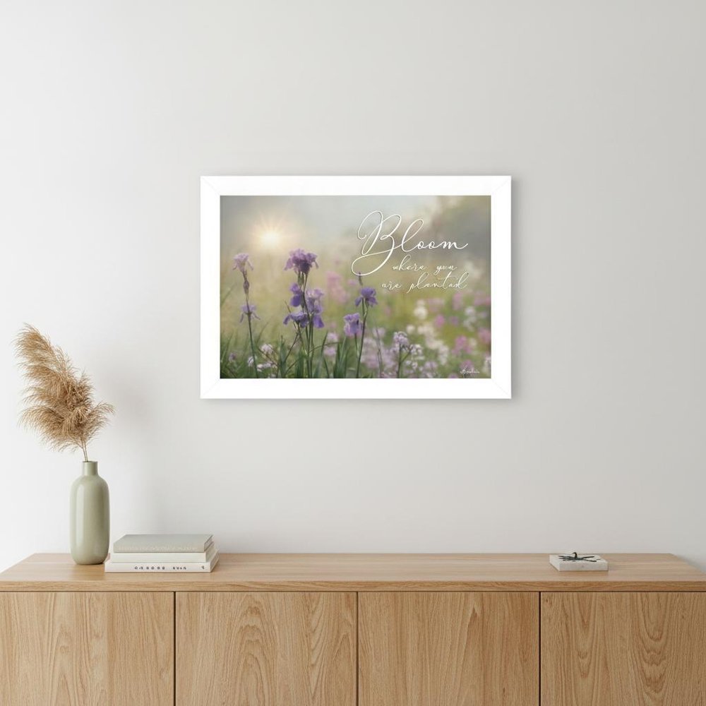 Bloom Where You are Planted White Framed Print Wall Art