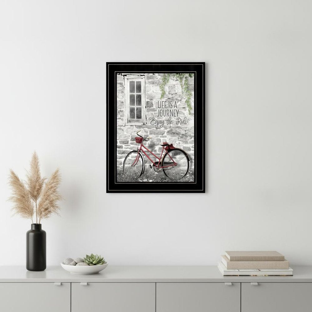 Life is a Journey 3 Black Framed Print Wall Art