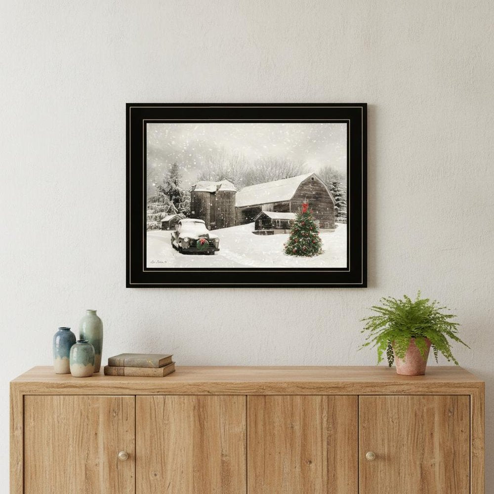 Farmhouse Christmas 2 Black Framed Print Wall Art