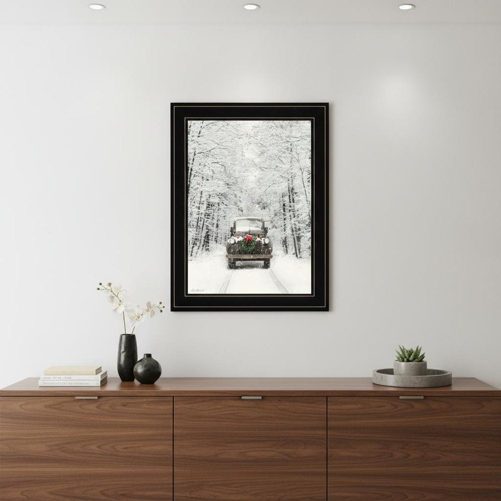 Antique Christmas 2 Black Framed Print Wall Art