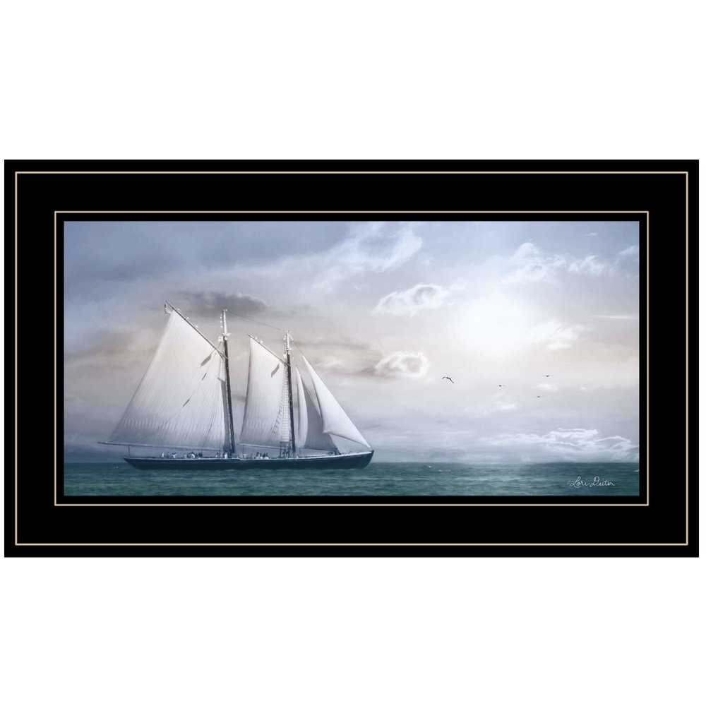 Adventure on the Seas 2 Black Framed Print Wall Art