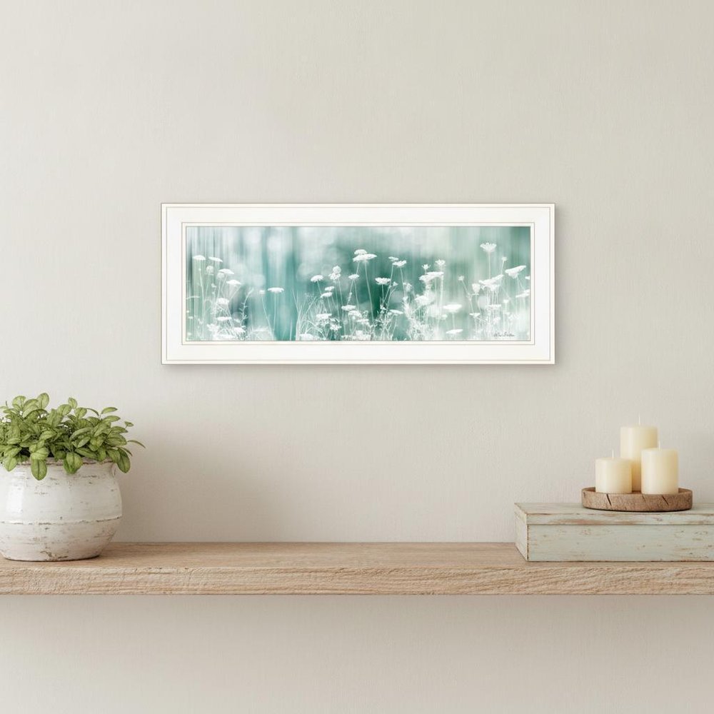 Dreamy Meadow 1 White Framed Print Wall Art
