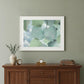 Aqua Leaves 1 White Framed Print Wall Art