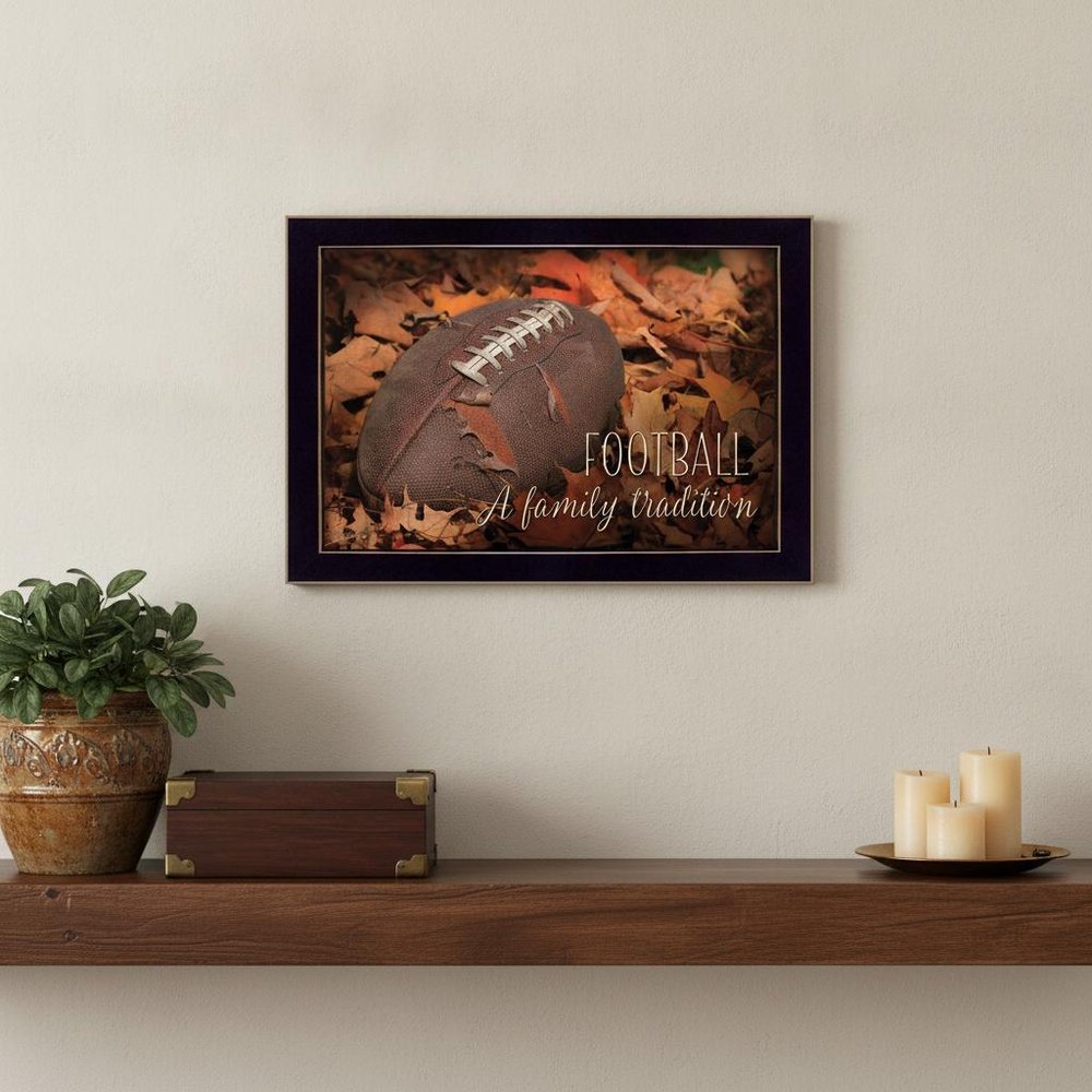 Football A Family Tradition Black Framed Print Wall Art