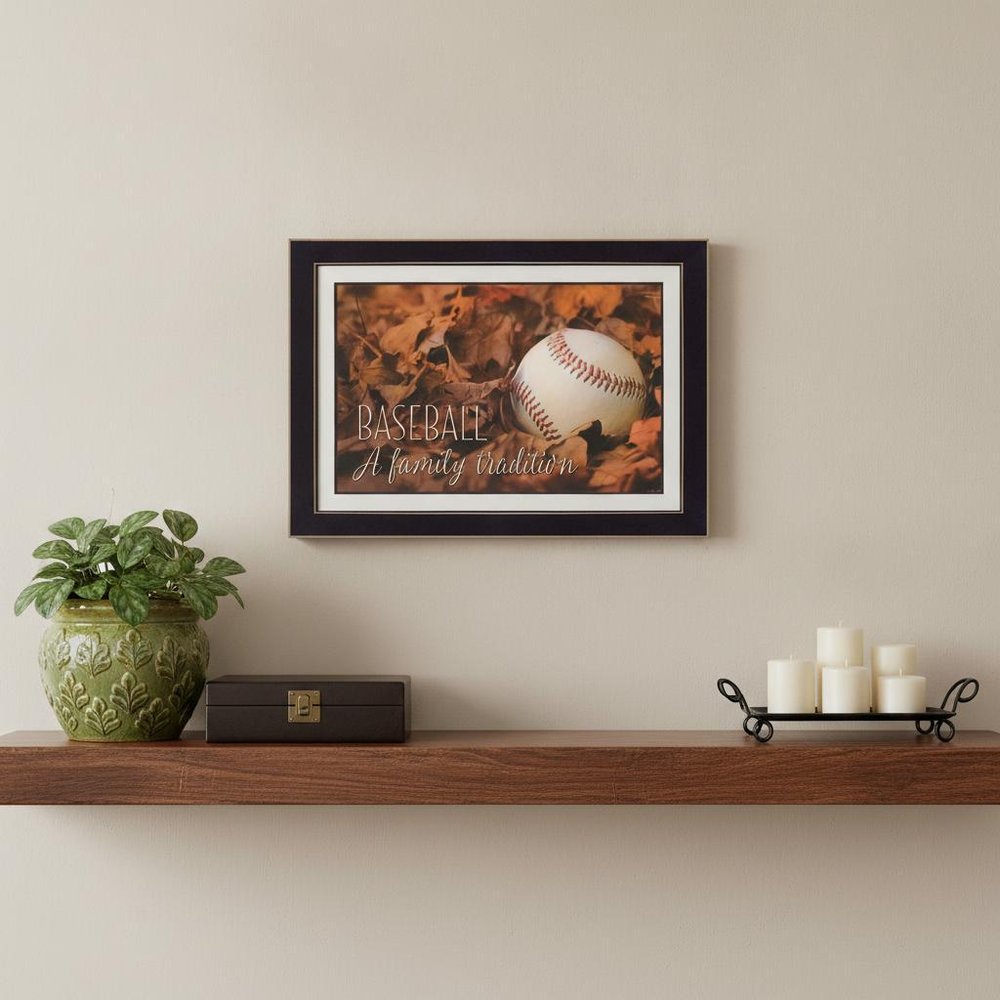 Baseball A Family Tradition Black Framed Print Wall Art