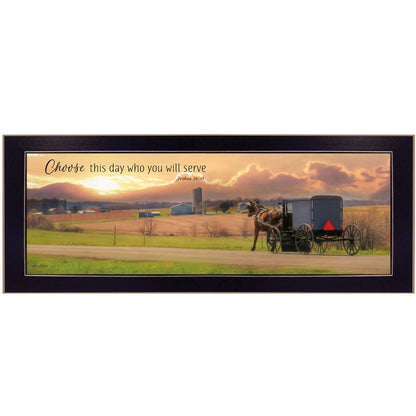 Choose this Day Who You will Serve Black Framed Print Wall Art