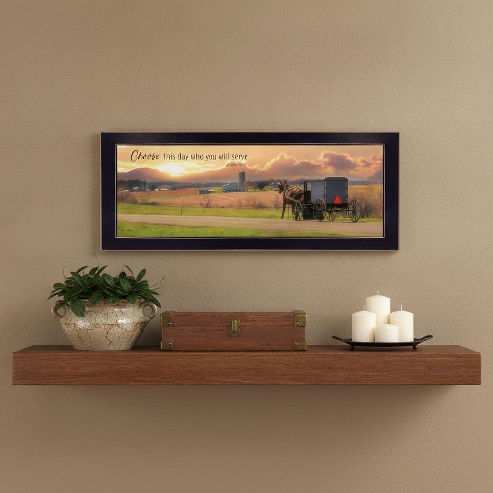 Choose this Day Who You will Serve Black Framed Print Wall Art