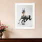Galloping Stallion 1 White Framed Print Wall Art