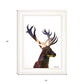 Deer in the Forest 1 White Framed Print Wall Art