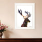 Deer in the Forest 1 White Framed Print Wall Art