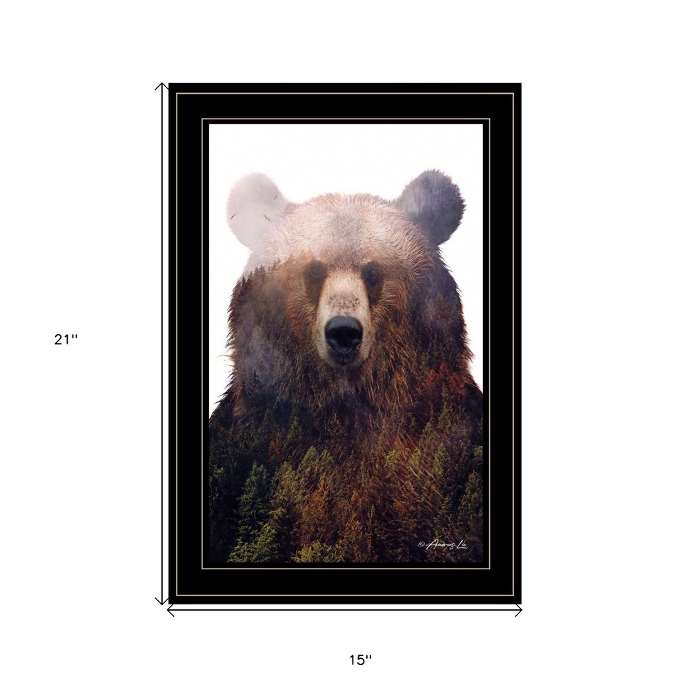 King of the Forest 4 Black Framed Print Wall Art