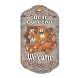 13" X 8" Gray Brown And Cream Bear Welcome Resin Wall Decor