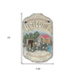 13" X 8" Gray Cream And Green Resin Horse Welcome Sign Wall Decor