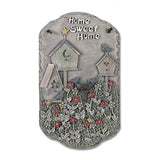 13" X 8" Gray And Ivory Bird Home Sweet Home Polyresin Wall Decor