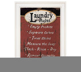 Laundry Rules 3 White Framed Print Laundry Wall Art