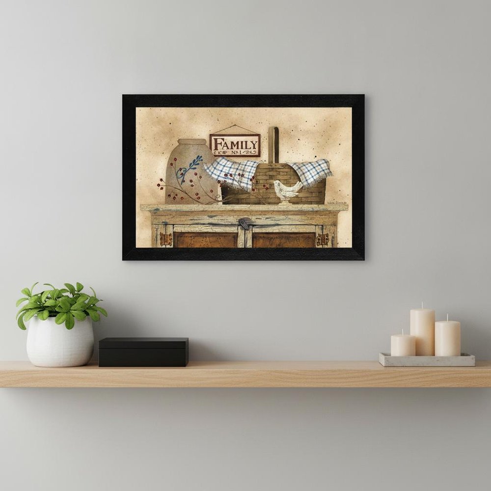 Family Still Life 1 Black Framed Print Wall Art