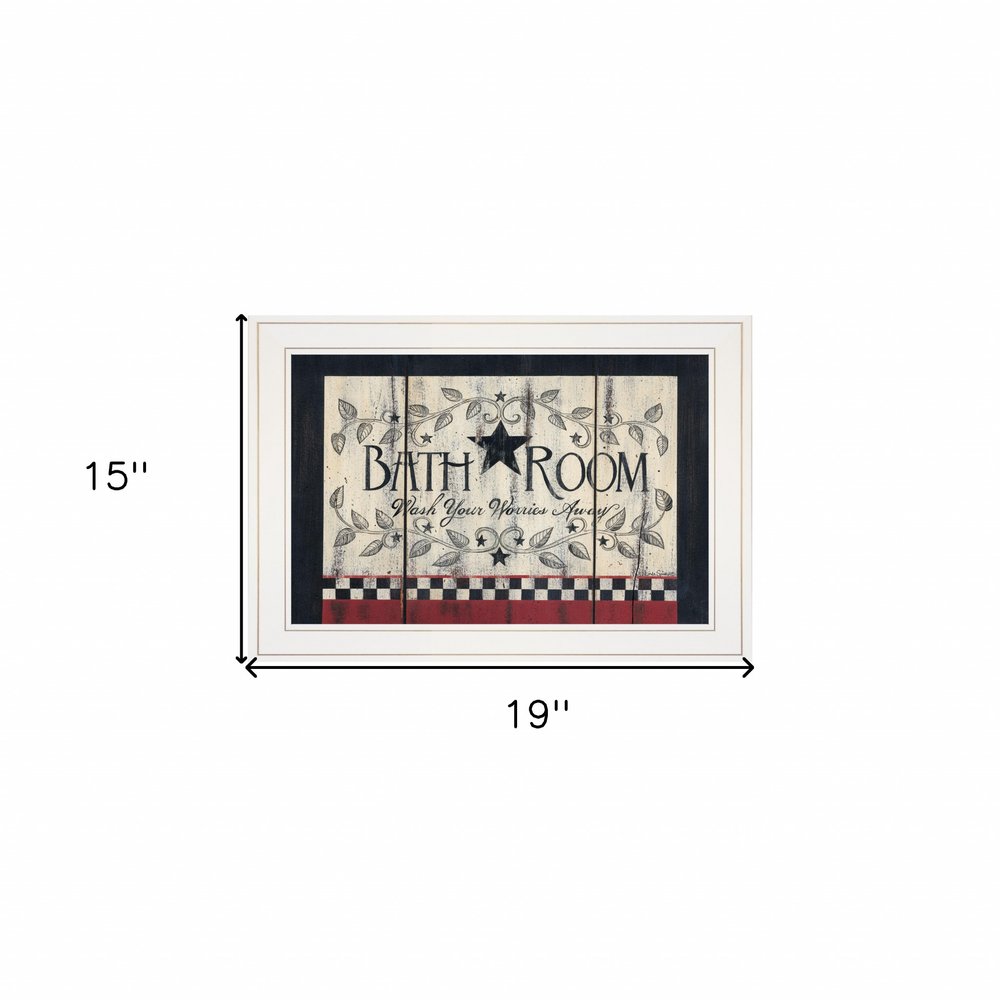 Bathroom White Framed Print Bathroom Wall Art