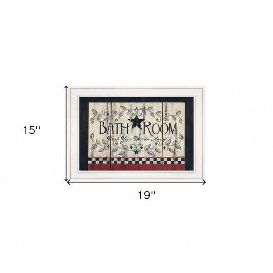 Bathroom White Framed Print Bathroom Wall Art